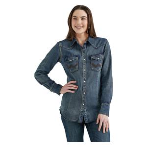 Western Snap Womens Denim Work Shirt  Wrangler
